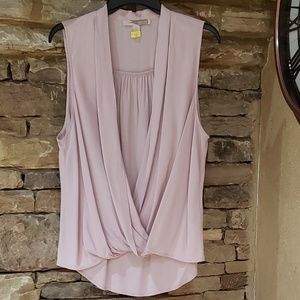 Like New Gorgeous Blush Pink Hi Low Draped Top-XL